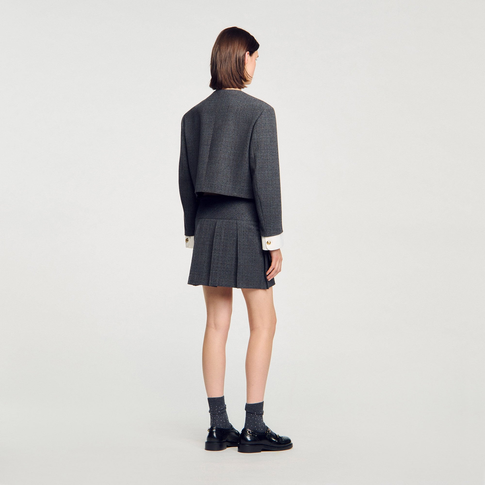 Mini rhinestone suit skirt Grey / Brown Sandro Women