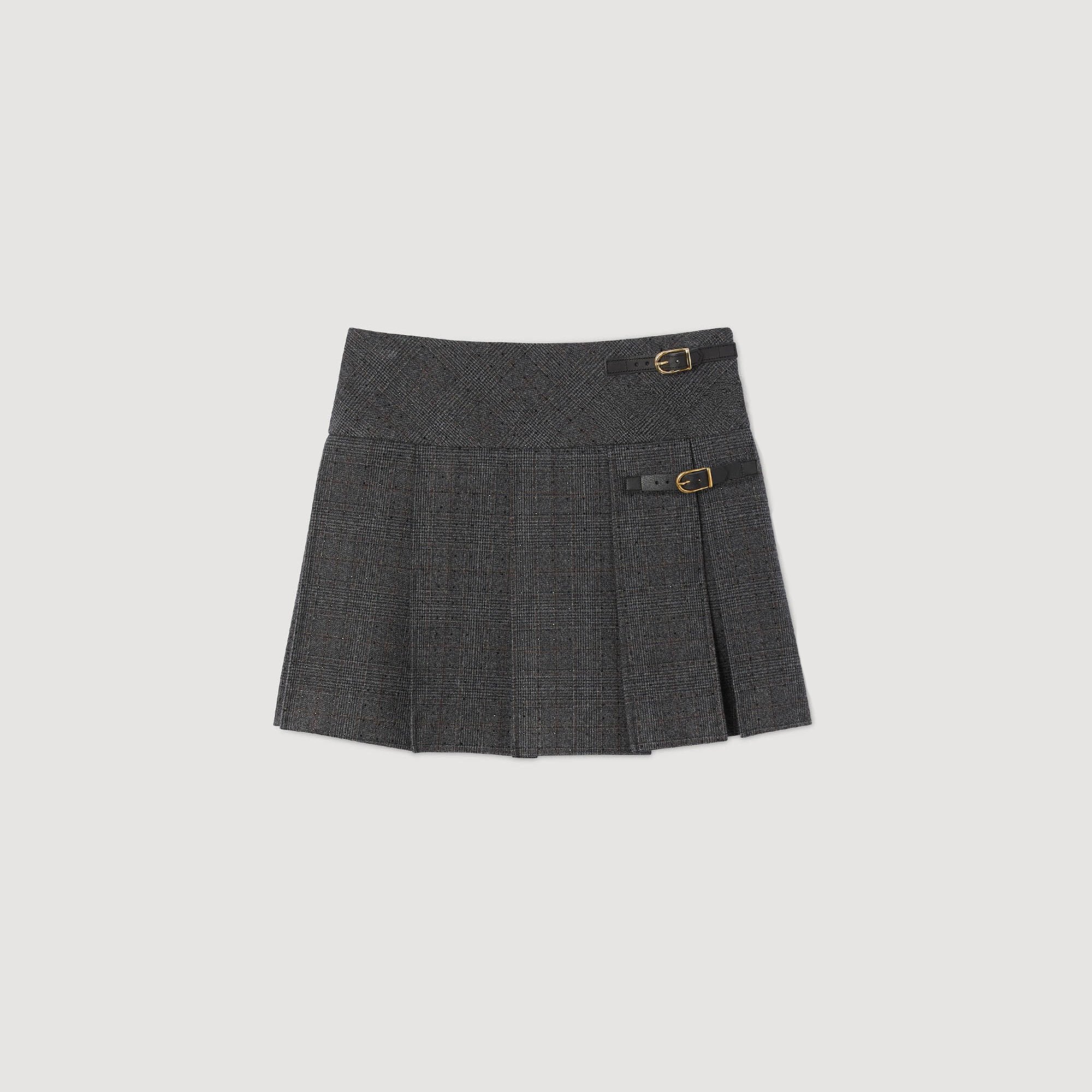 Mini rhinestone suit skirt Grey / Brown Sandro Women