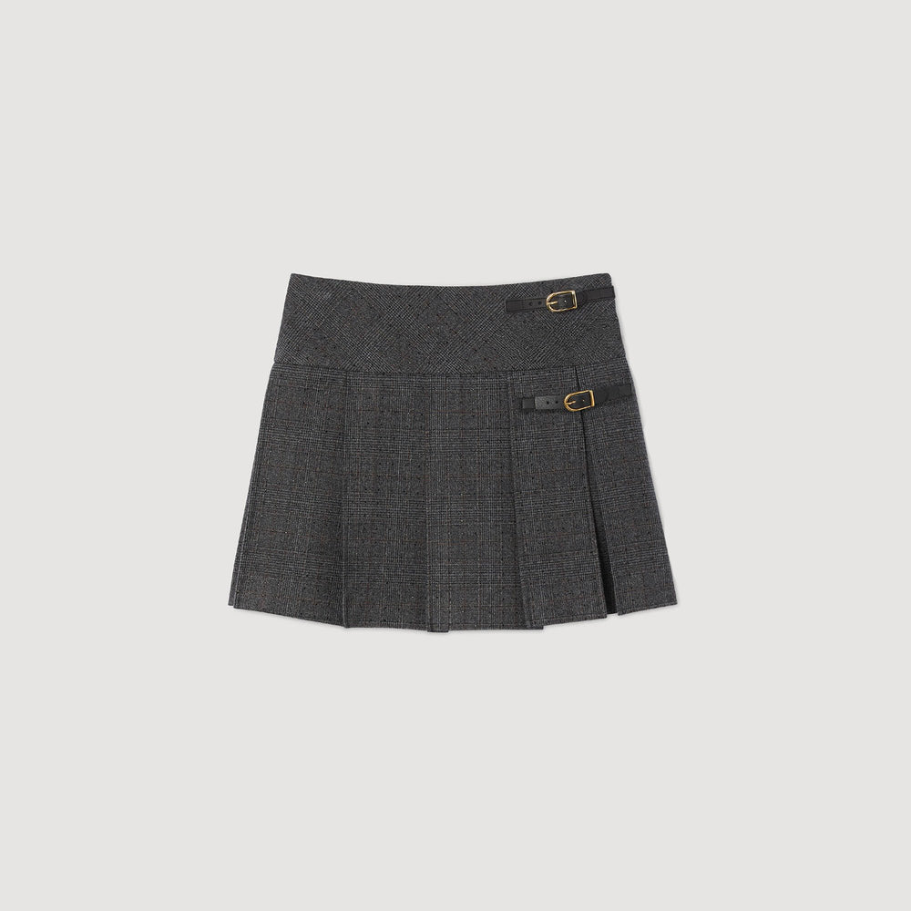 Mini rhinestone suit skirt Grey / Brown Sandro Women