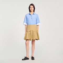 Mini flared pleated skirt Beige Sandro Women
