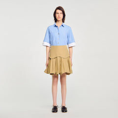 Mini flared pleated skirt Beige Sandro Women