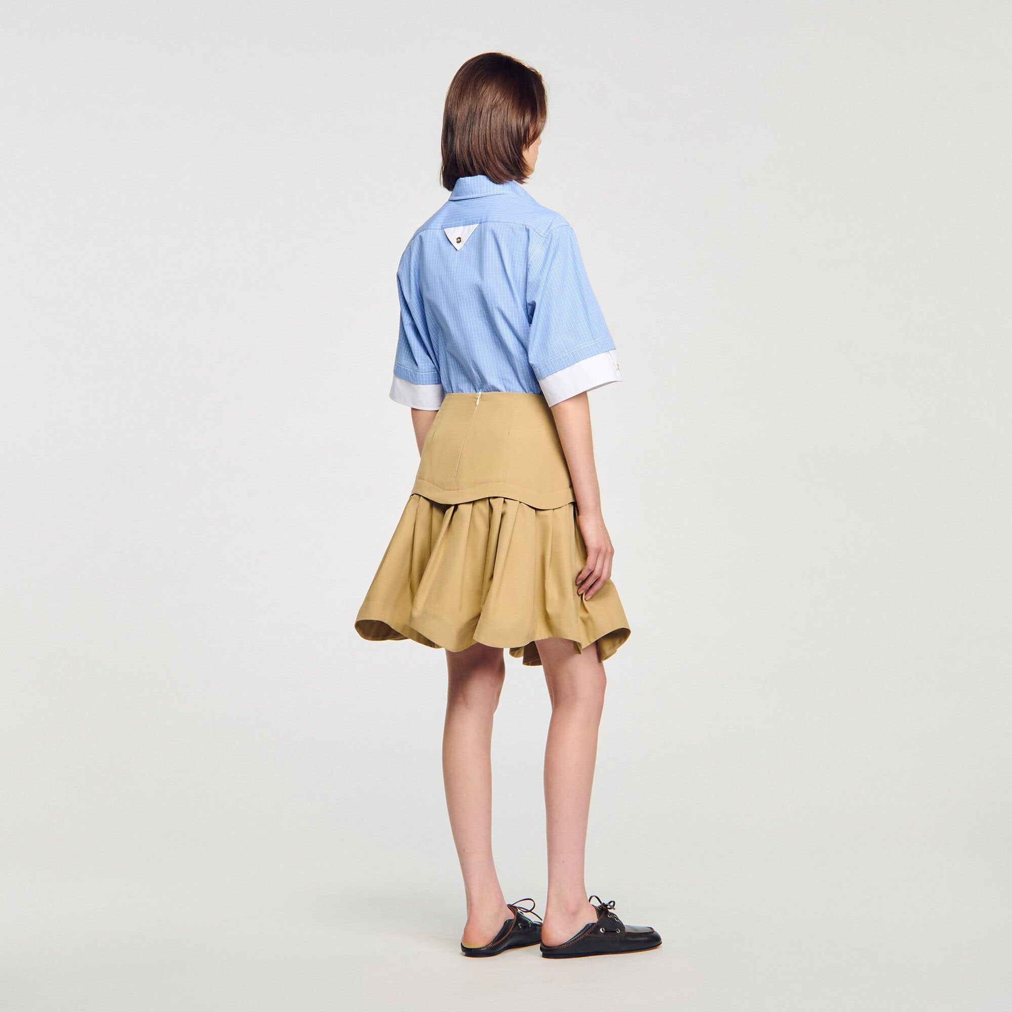 Mini flared pleated skirt Beige Sandro Women
