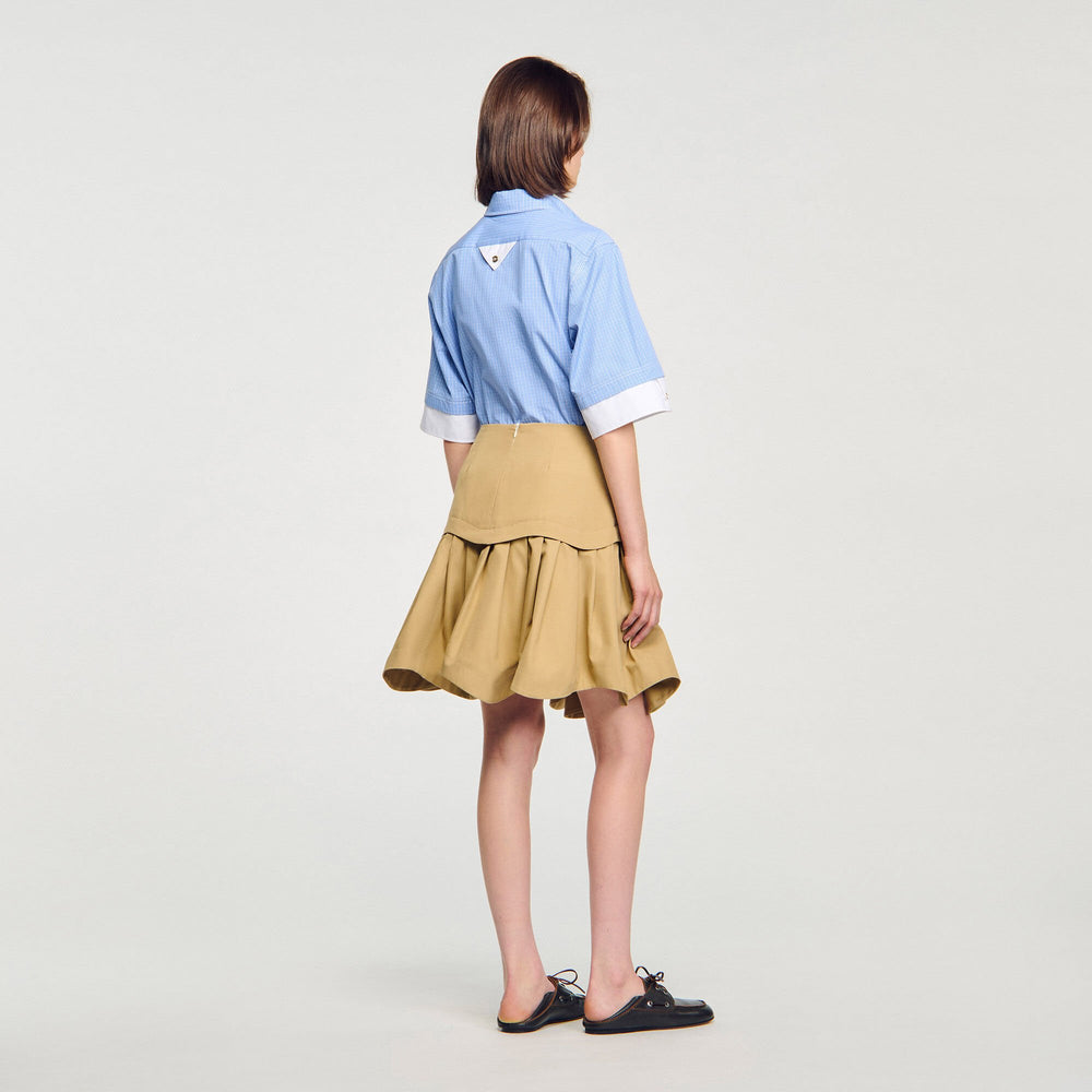 Mini flared pleated skirt Beige Sandro Women