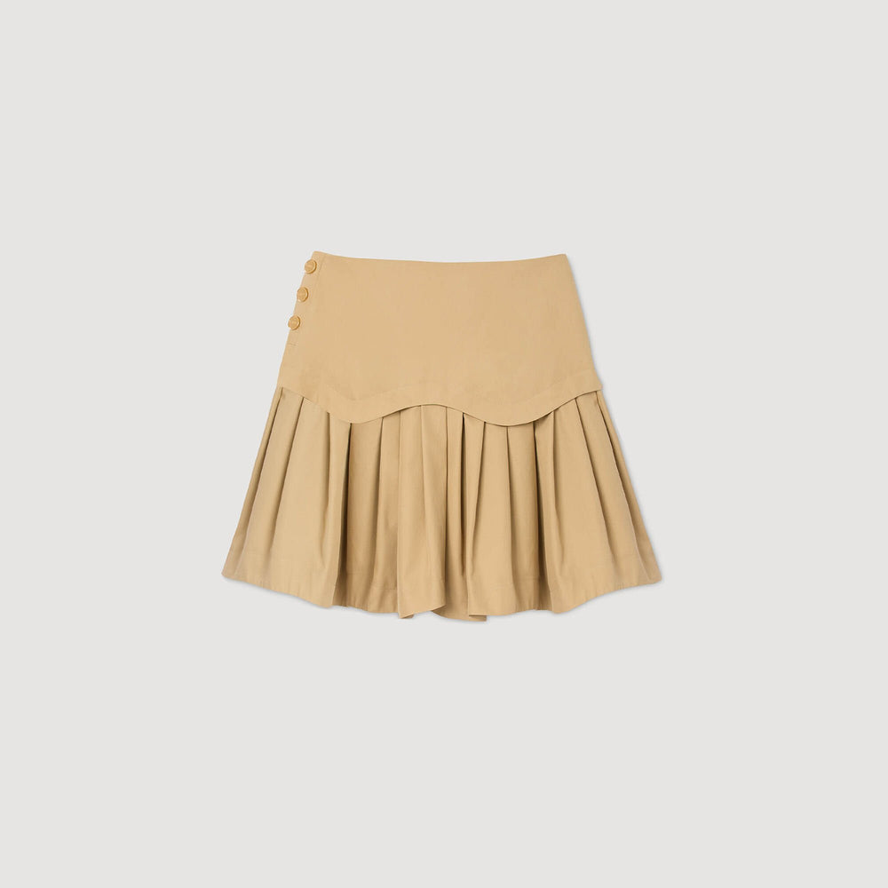 Mini flared pleated skirt Beige Sandro Women