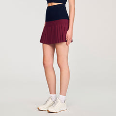 Mini two-tone pleated skirt Navy Blue Sandro Women