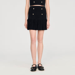 Mini pleated knit skirt Black Sandro Women