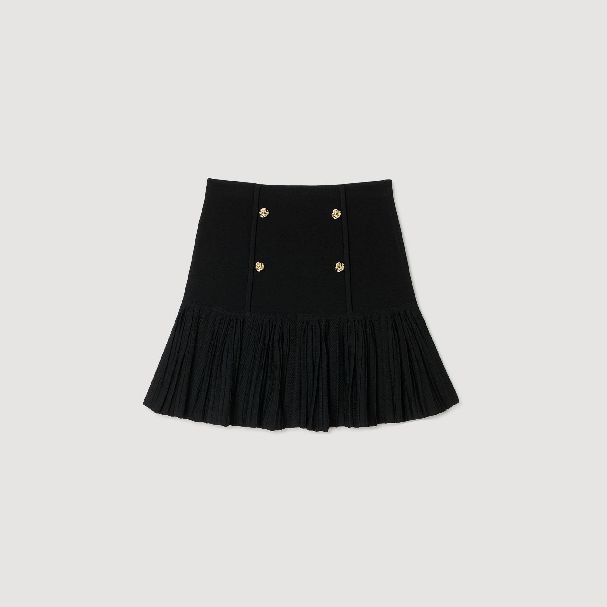 Mini pleated knit skirt Black Sandro Women