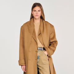 Oversized Wool Coat Camel Sandro Women