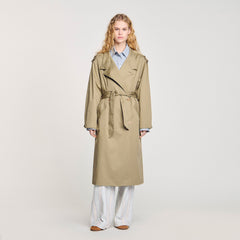 Belted trench coat Olive Green Sandro Women
