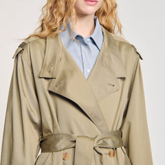 Belted trench coat Olive Green Sandro Women