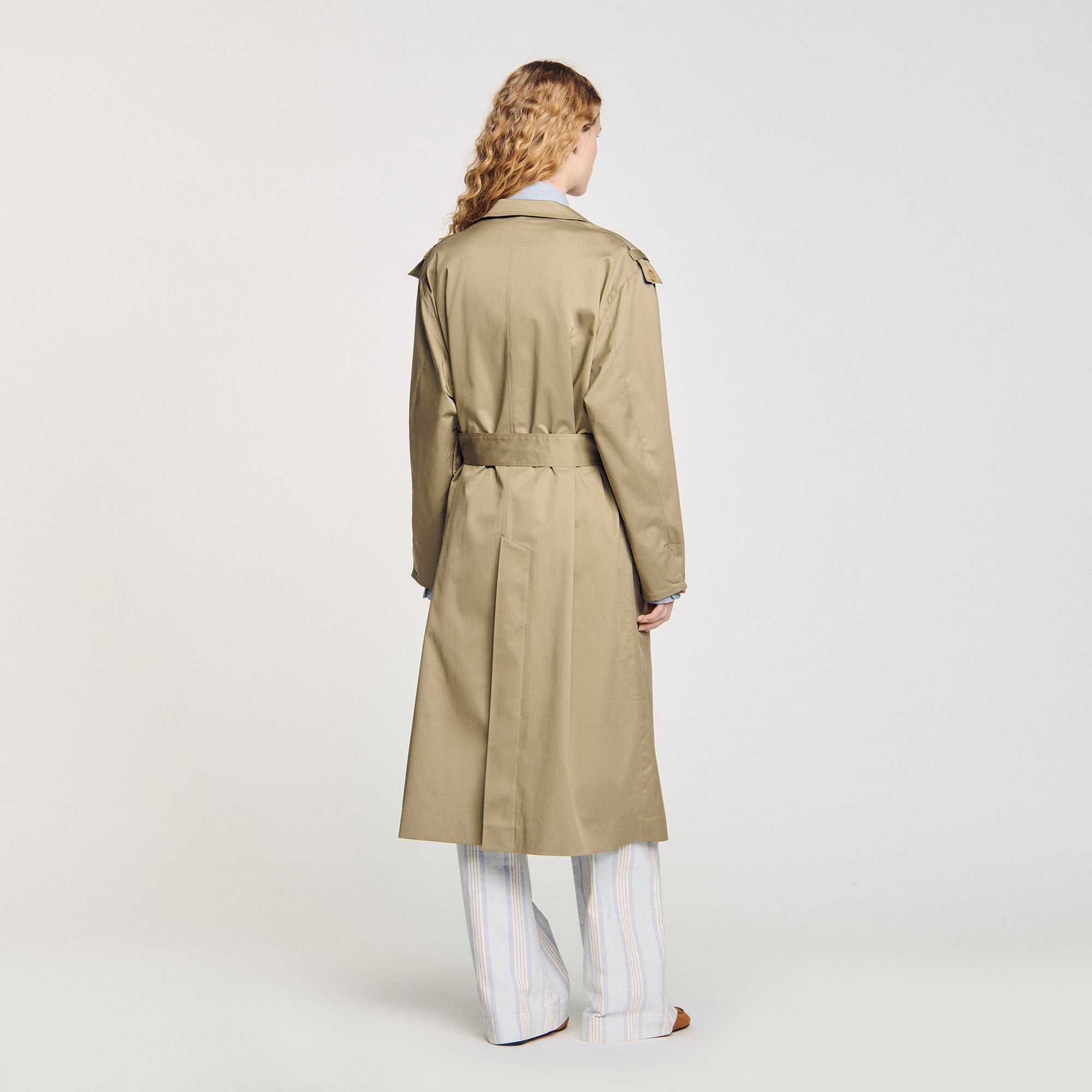 Belted trench coat Olive Green Sandro Women