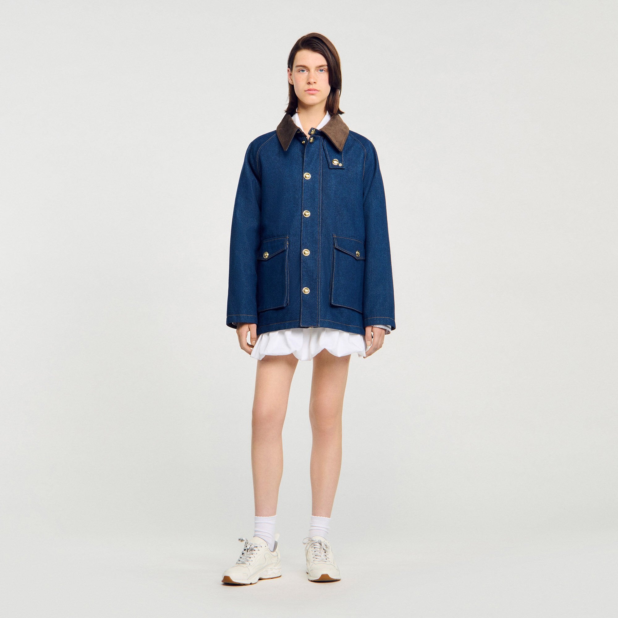 Denim workwear jacket Blue Jean Sandro Women