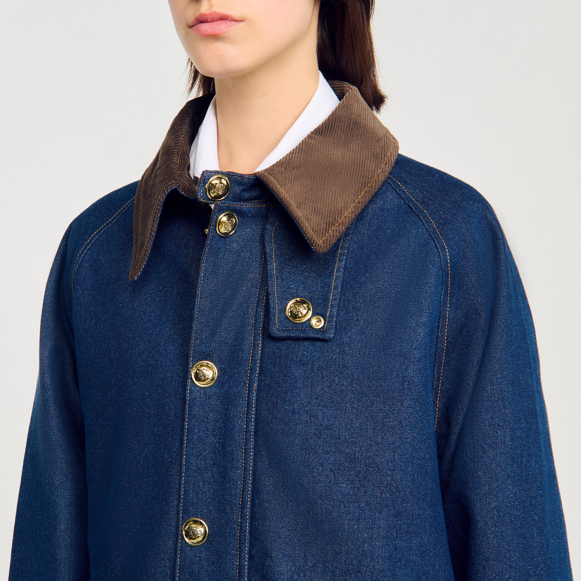 Denim workwear jacket Blue Jean Sandro Women