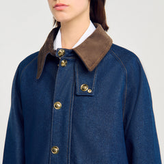 Denim workwear jacket Blue Jean Sandro Women