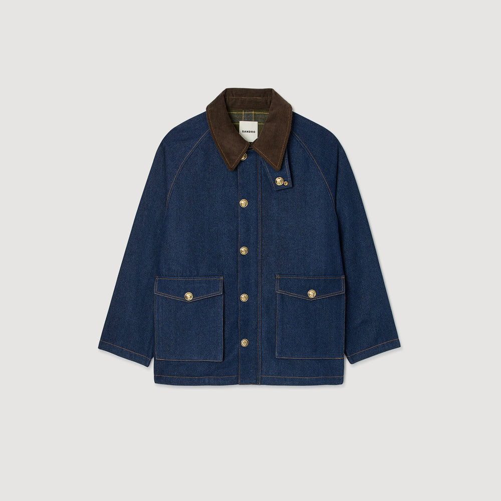 Denim workwear jacket Blue Jean Sandro Women