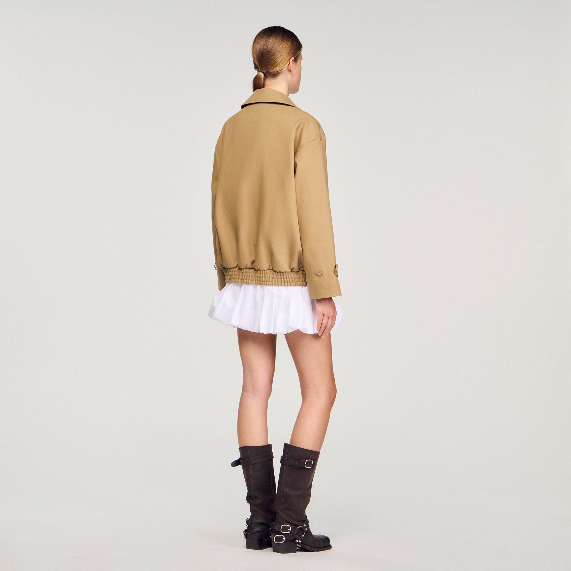 Short oversized trench coat Beige Sandro Women