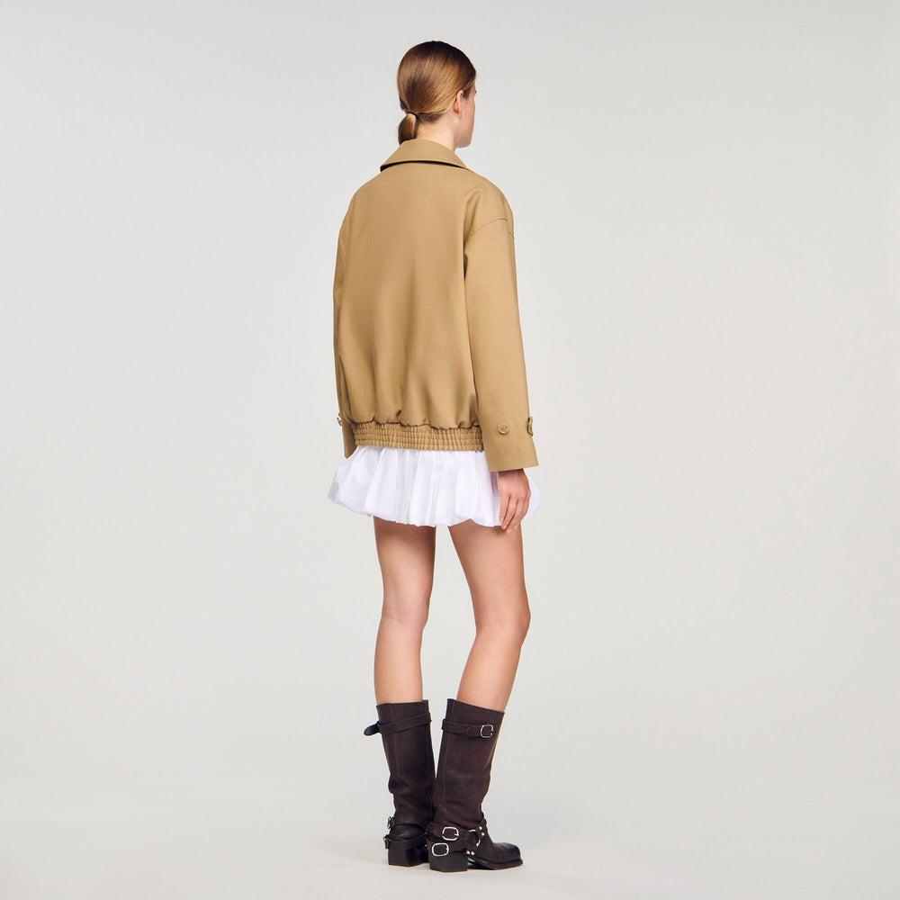 Short oversized trench coat Beige Sandro Women