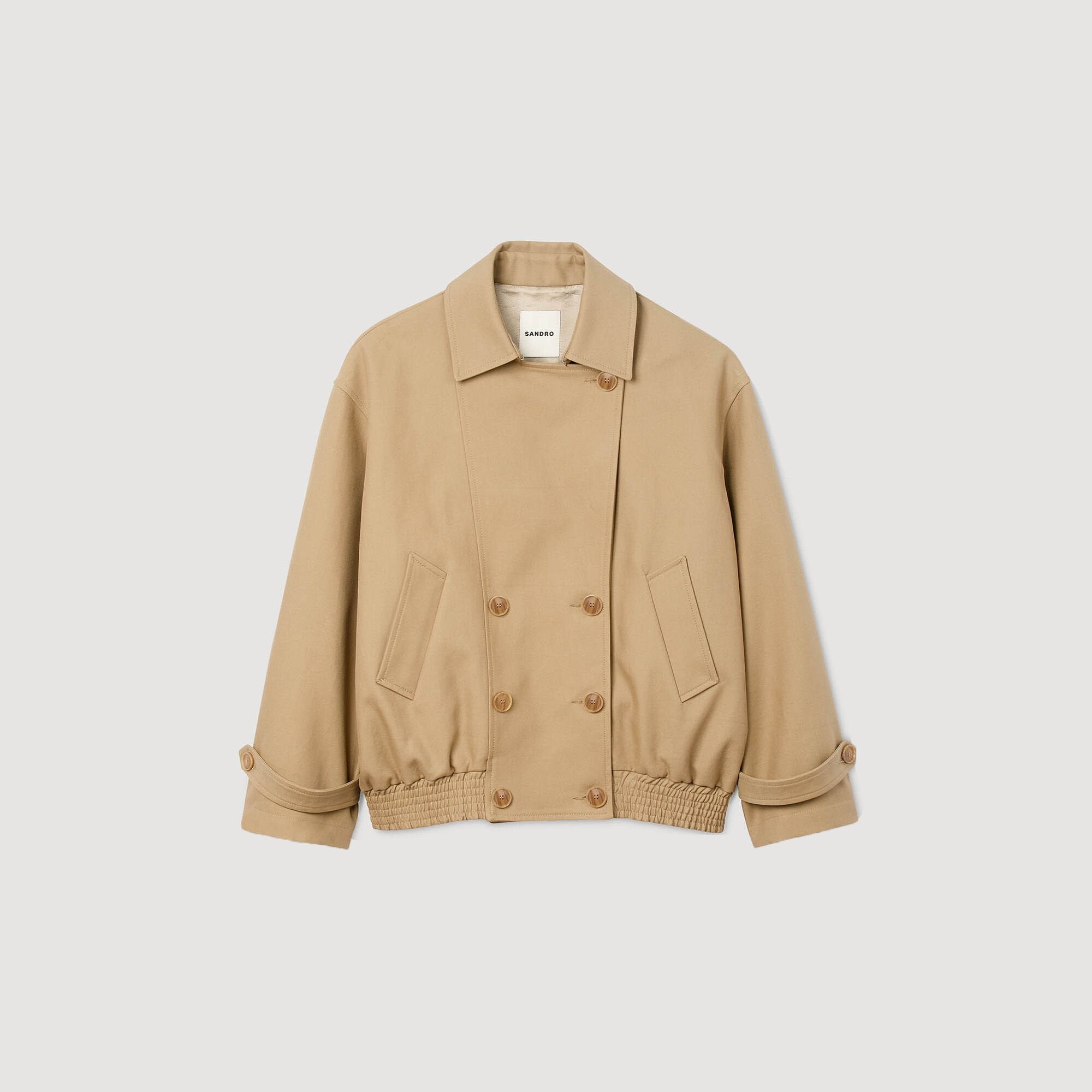 Short oversized trench coat Beige Sandro Women