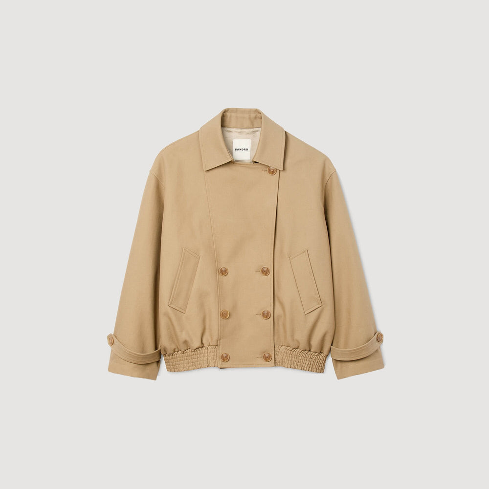 Short oversized trench coat Beige Sandro Women