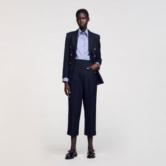 Wide legs trousers Navy Blue Sandro Women