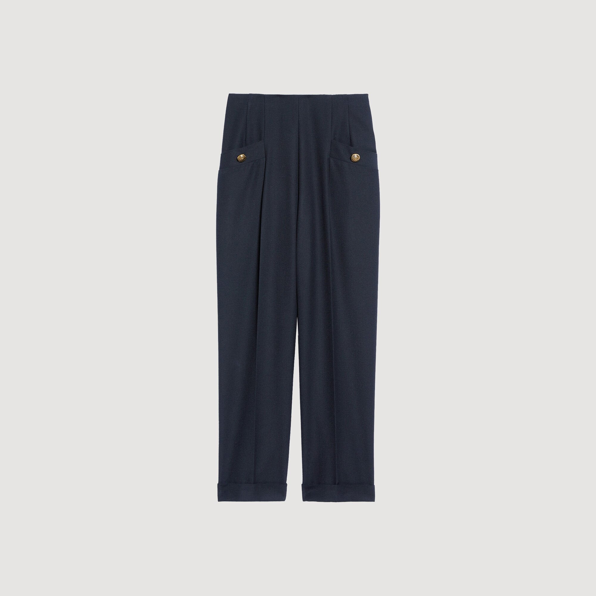 Wide legs trousers Navy Blue Sandro Women