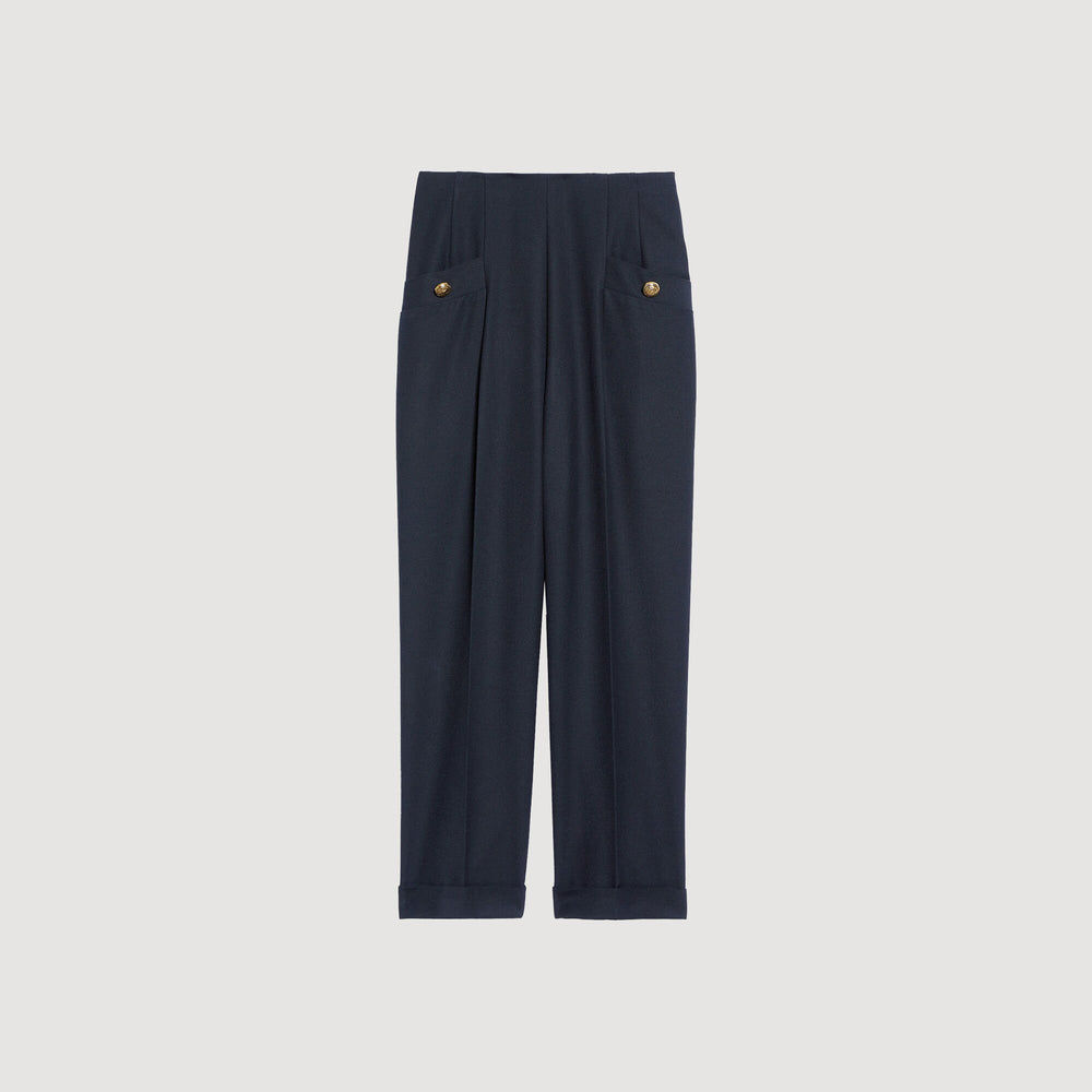 Wide legs trousers Navy Blue Sandro Women