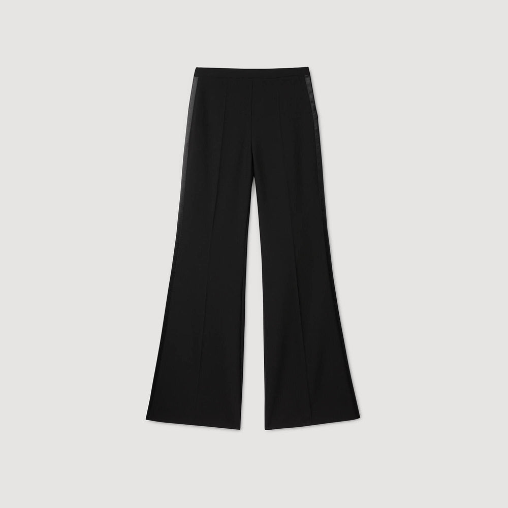 Satin stripe suit trousers Black Sandro Women