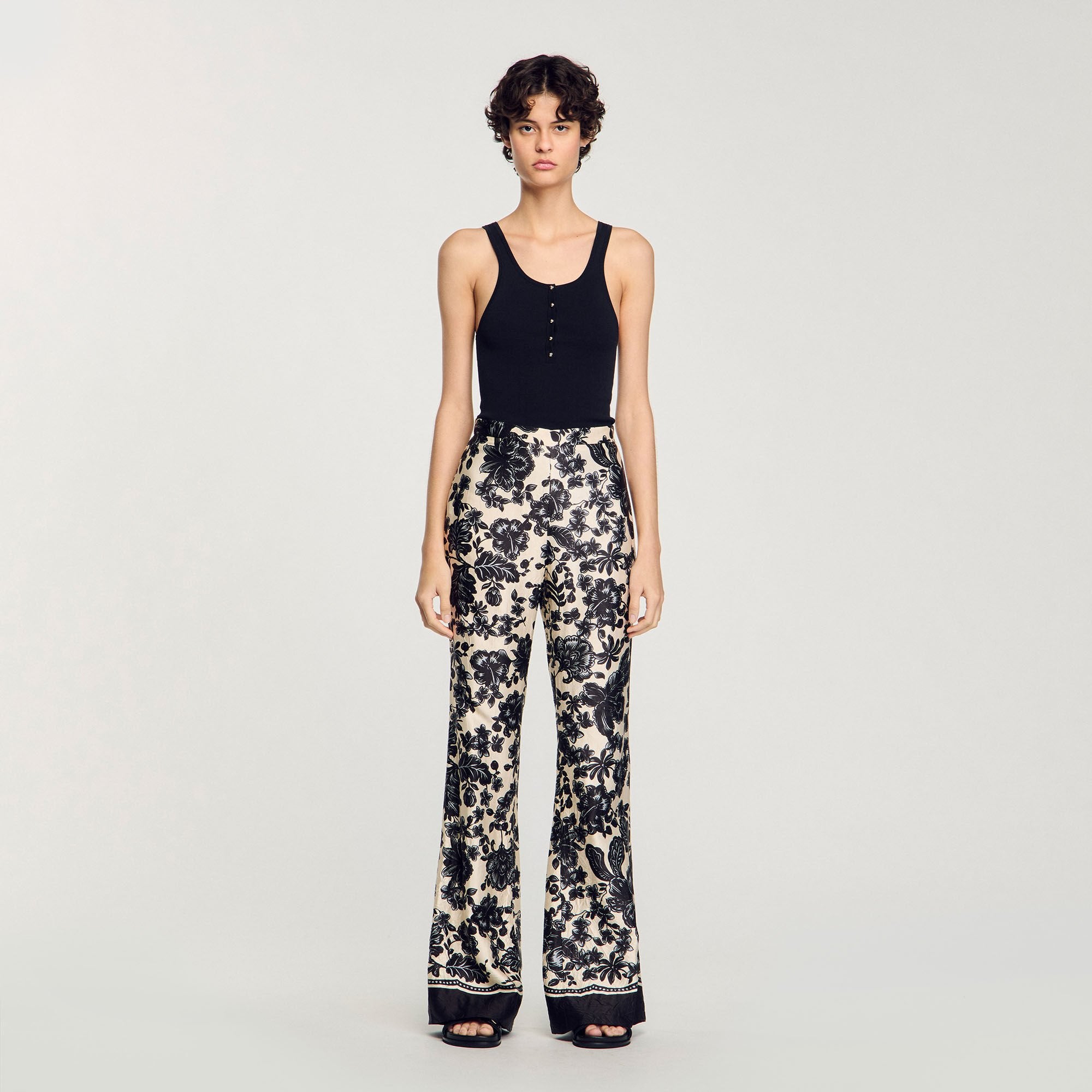 Floral pants Ecru / Black Sandro Women