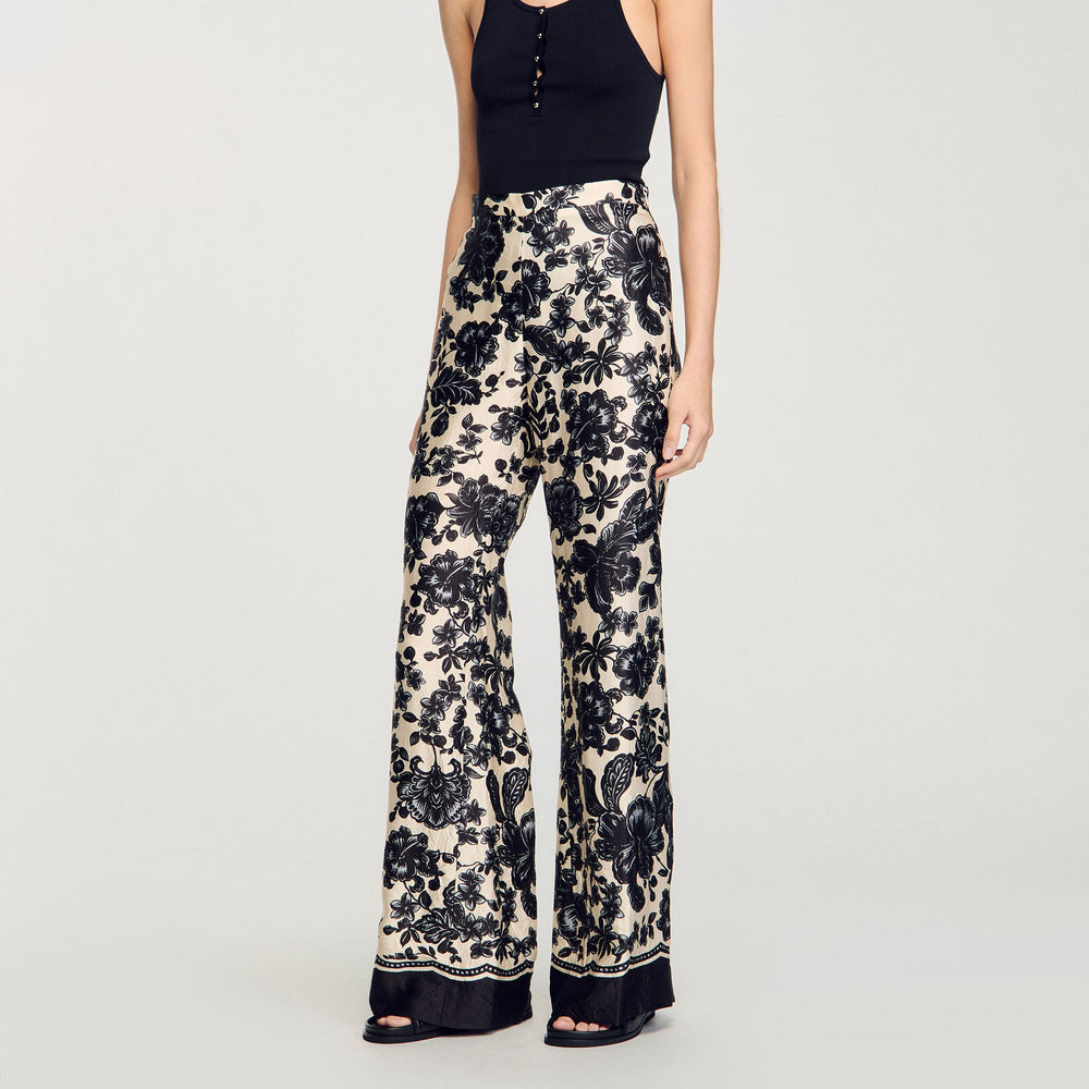 Floral pants Ecru / Black Sandro Women