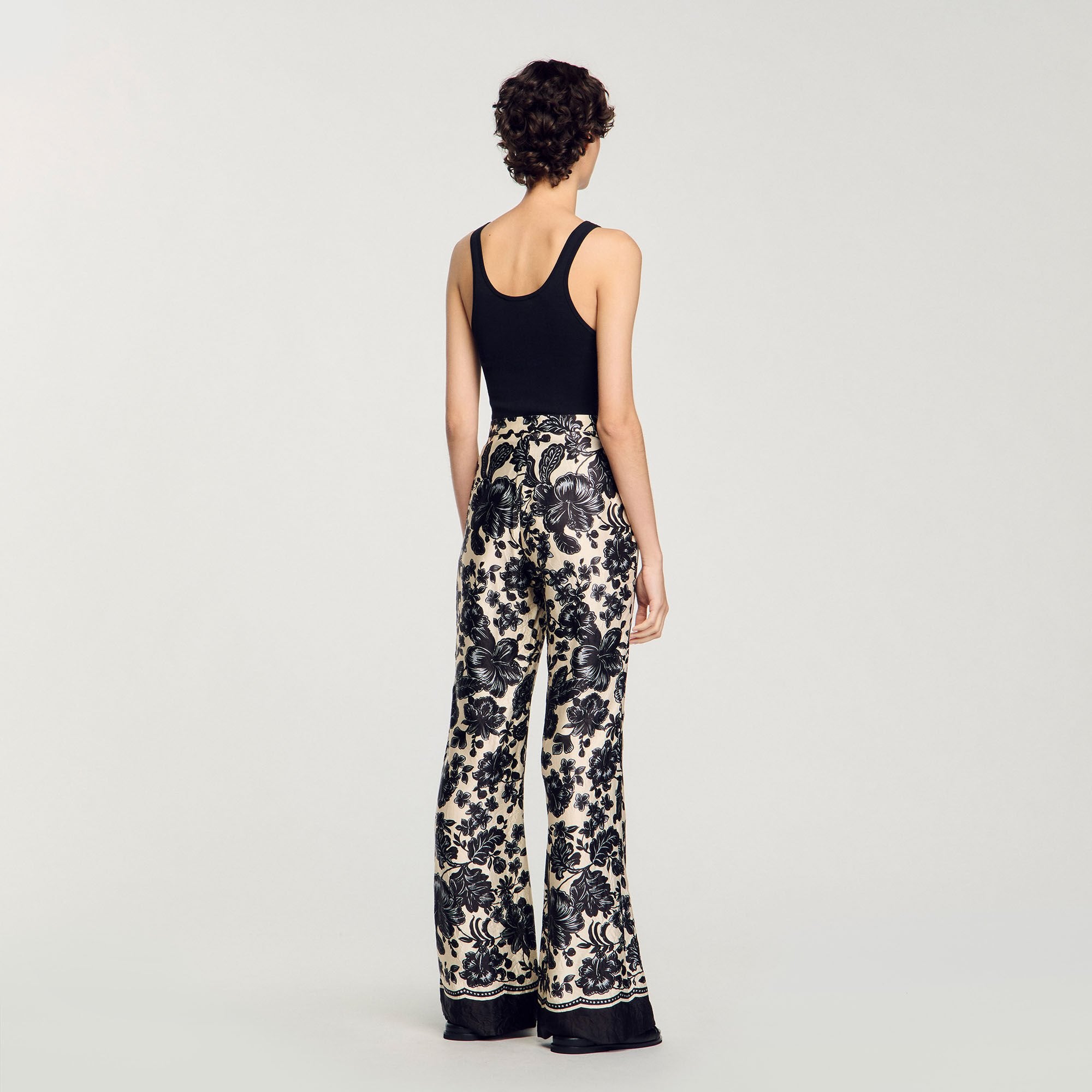 Floral pants Ecru / Black Sandro Women