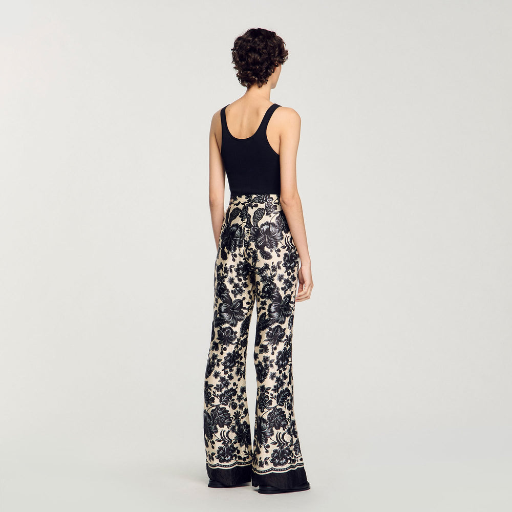 Floral pants Ecru / Black Sandro Women