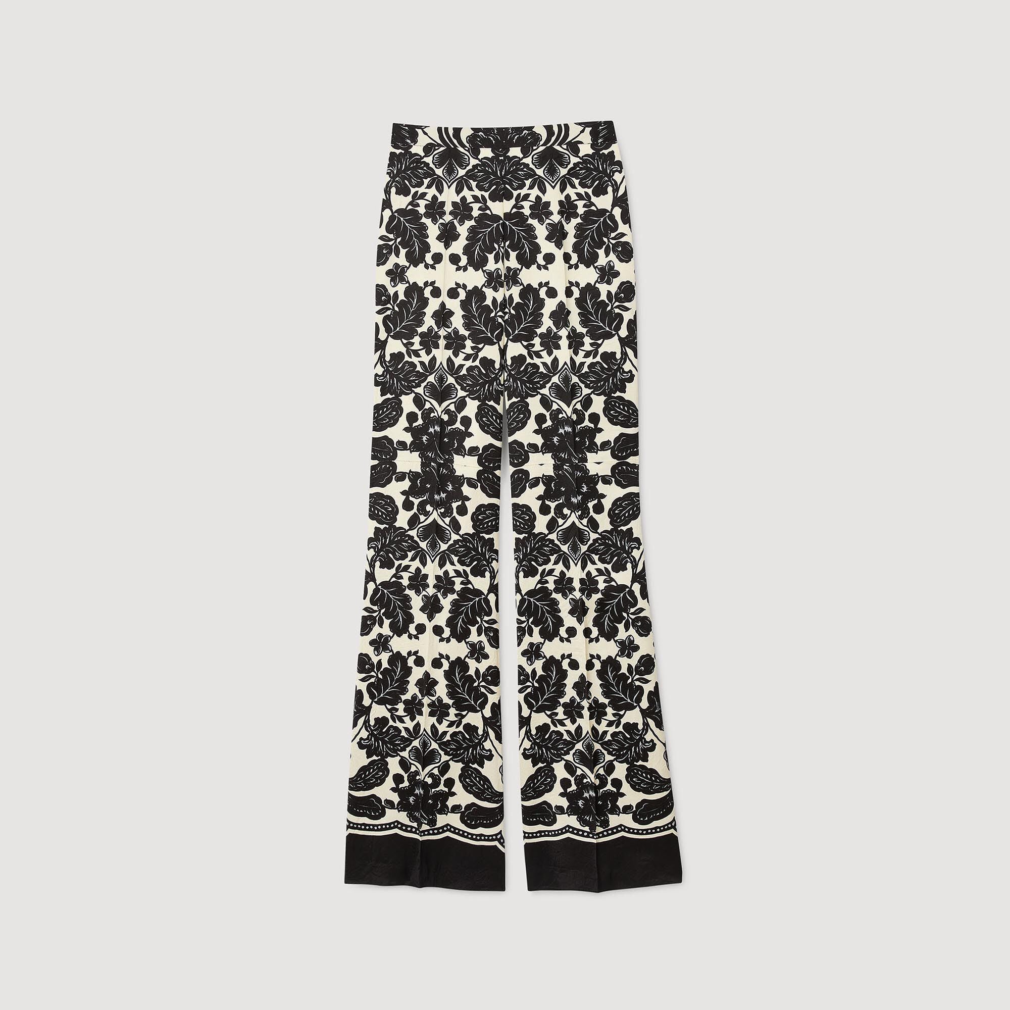 Floral pants Ecru / Black Sandro Women
