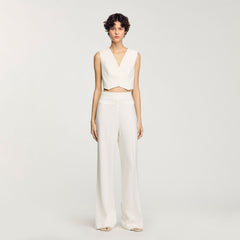 Sequin suit trousers Ecru Sandro Women