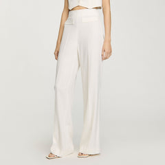 Sequin suit trousers Ecru Sandro Women