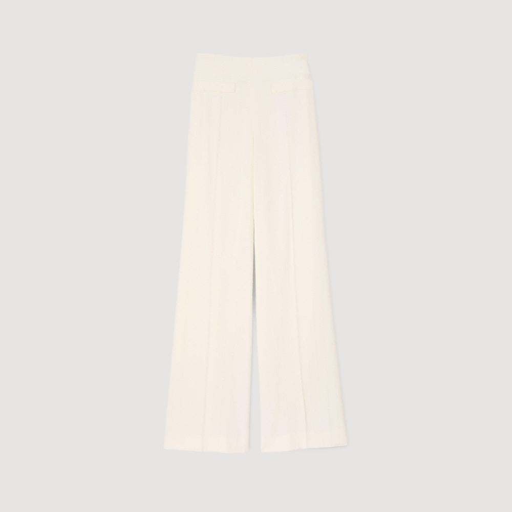 Sequin suit trousers Ecru Sandro Women