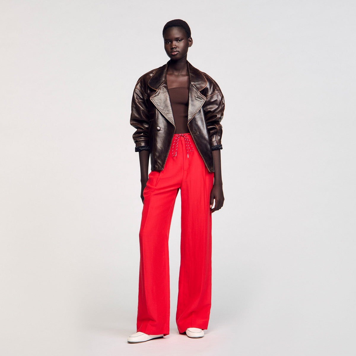 Drawstring trousers Red Sandro Women