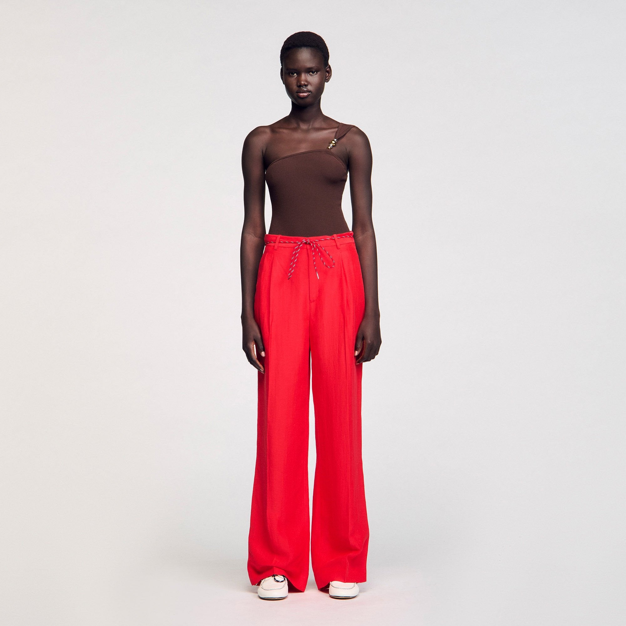 Drawstring trousers Red Sandro Women