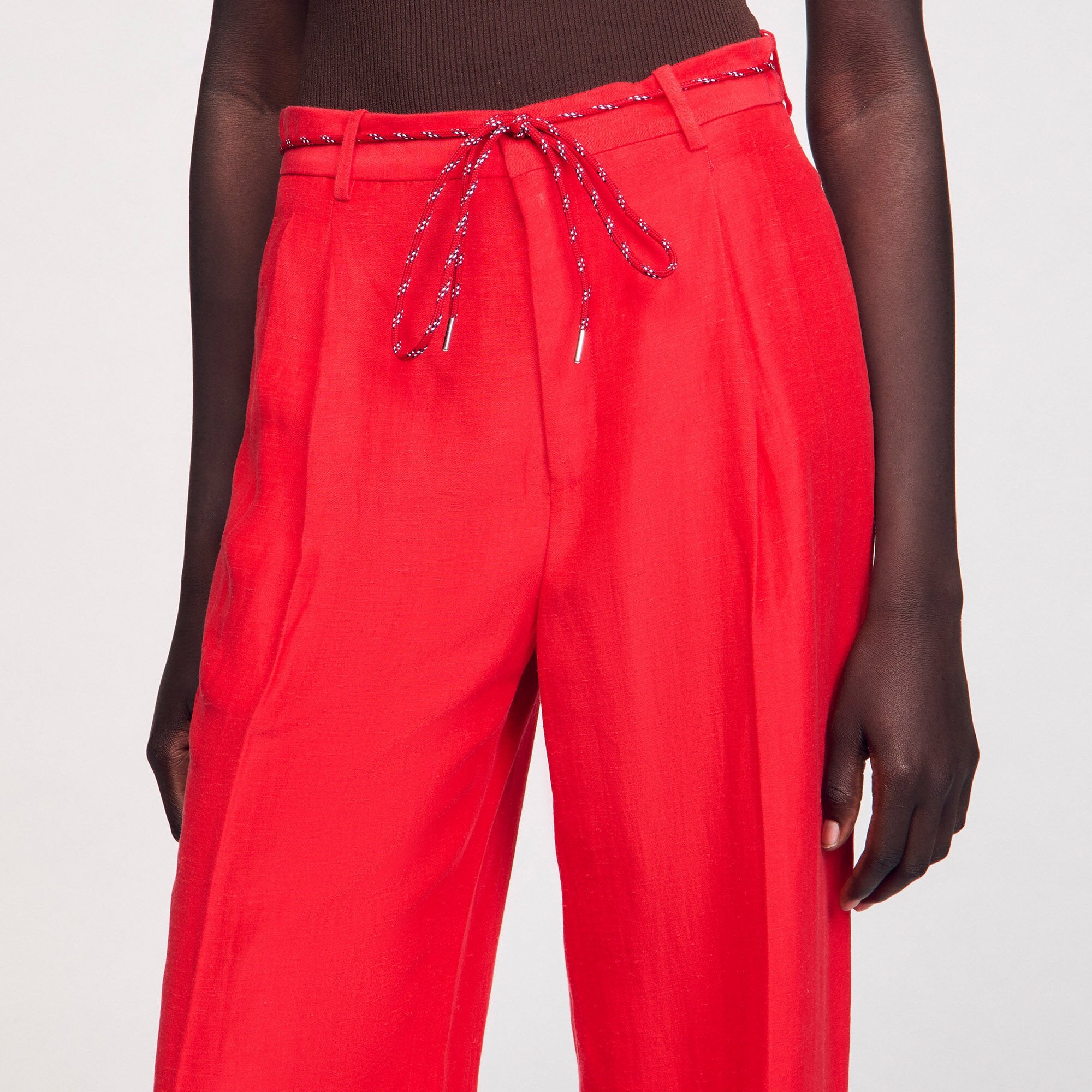 Drawstring trousers Red Sandro Women