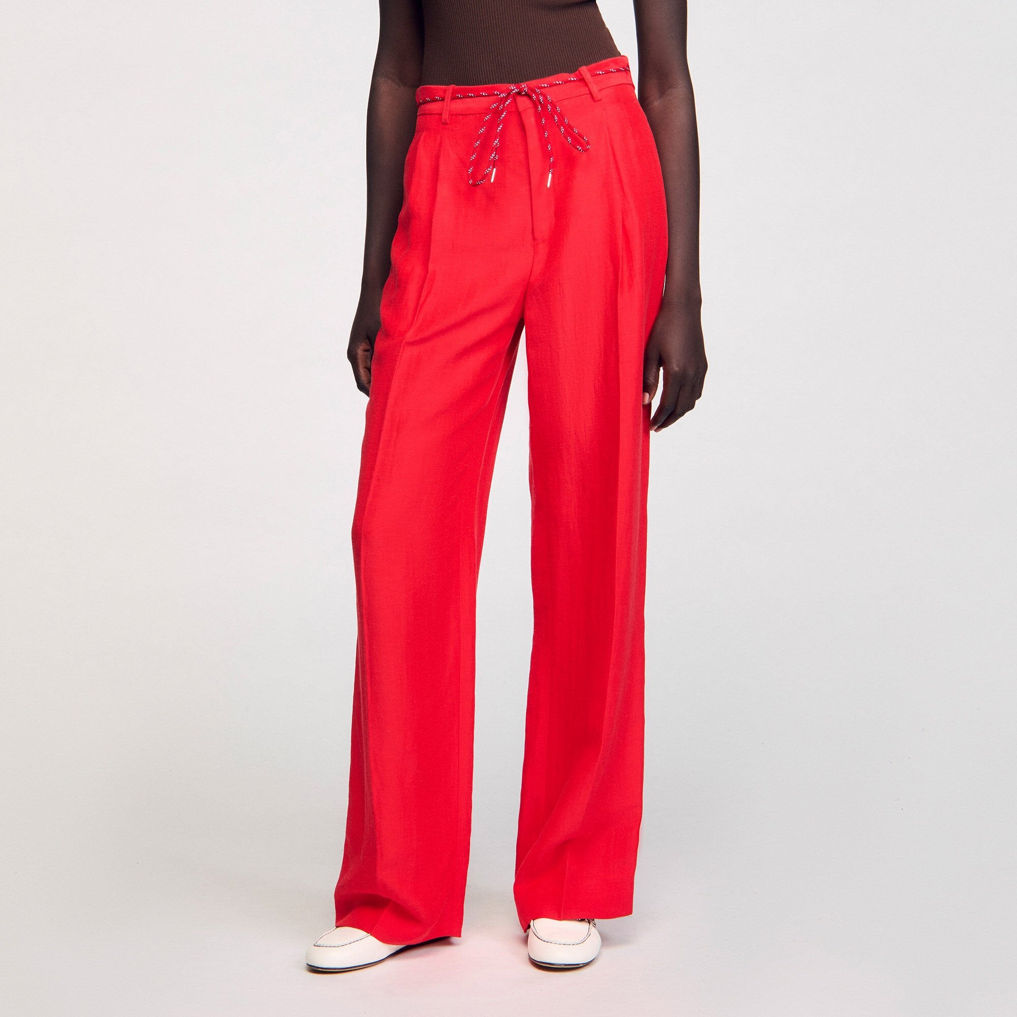Drawstring trousers Red Sandro Women