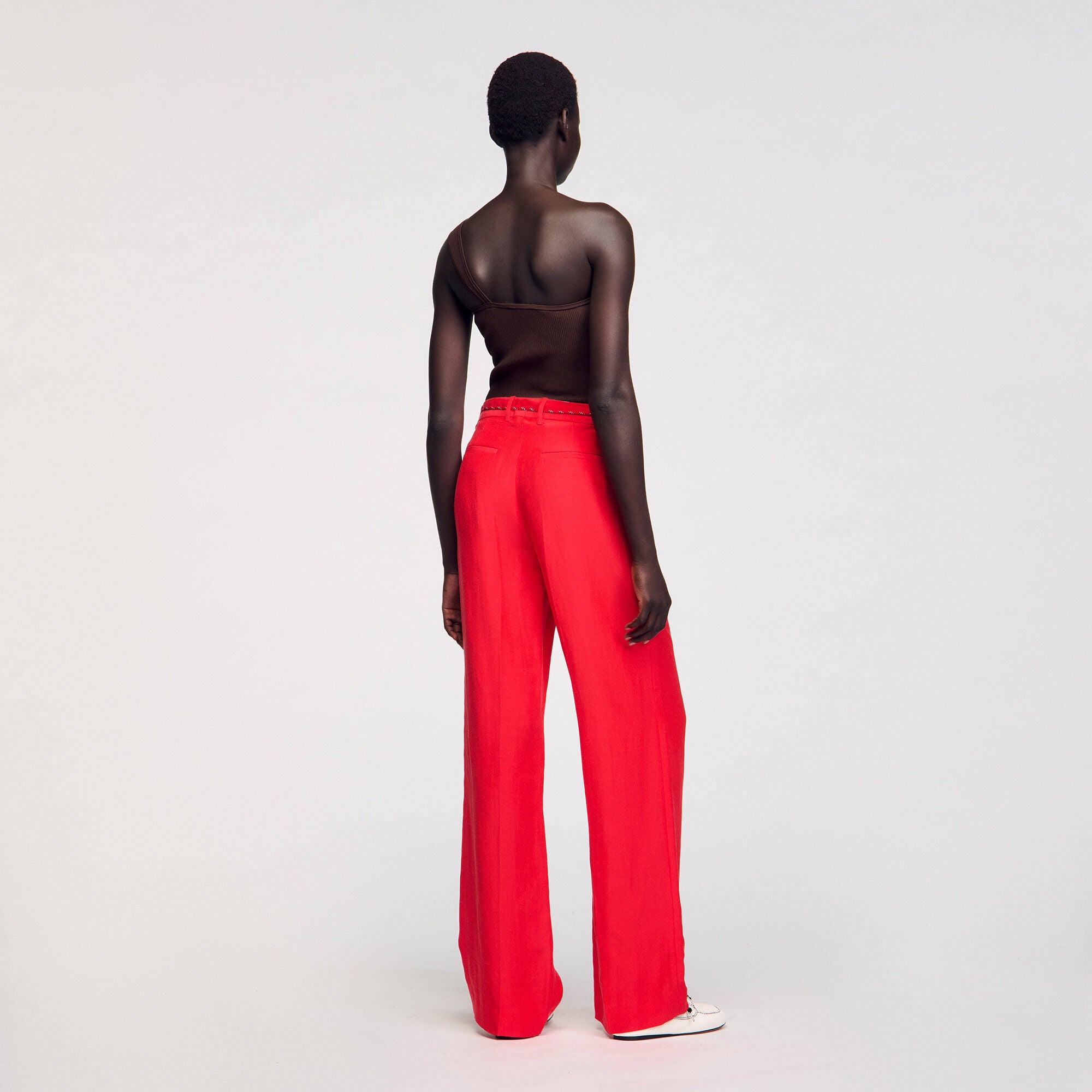 Drawstring trousers Red Sandro Women