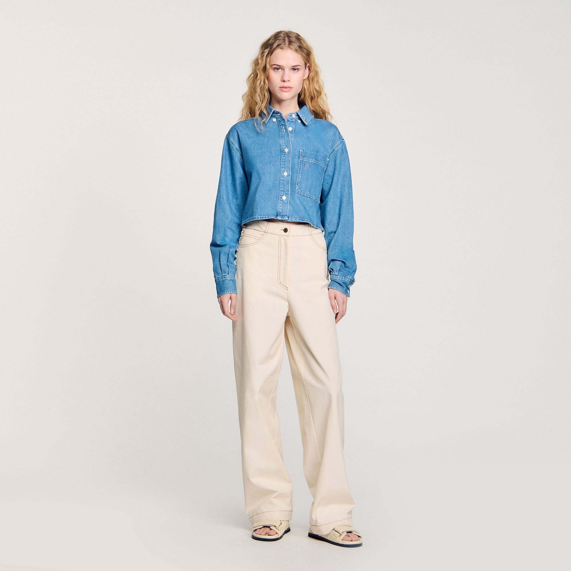 Lace-up jeans Sand Sandro Women