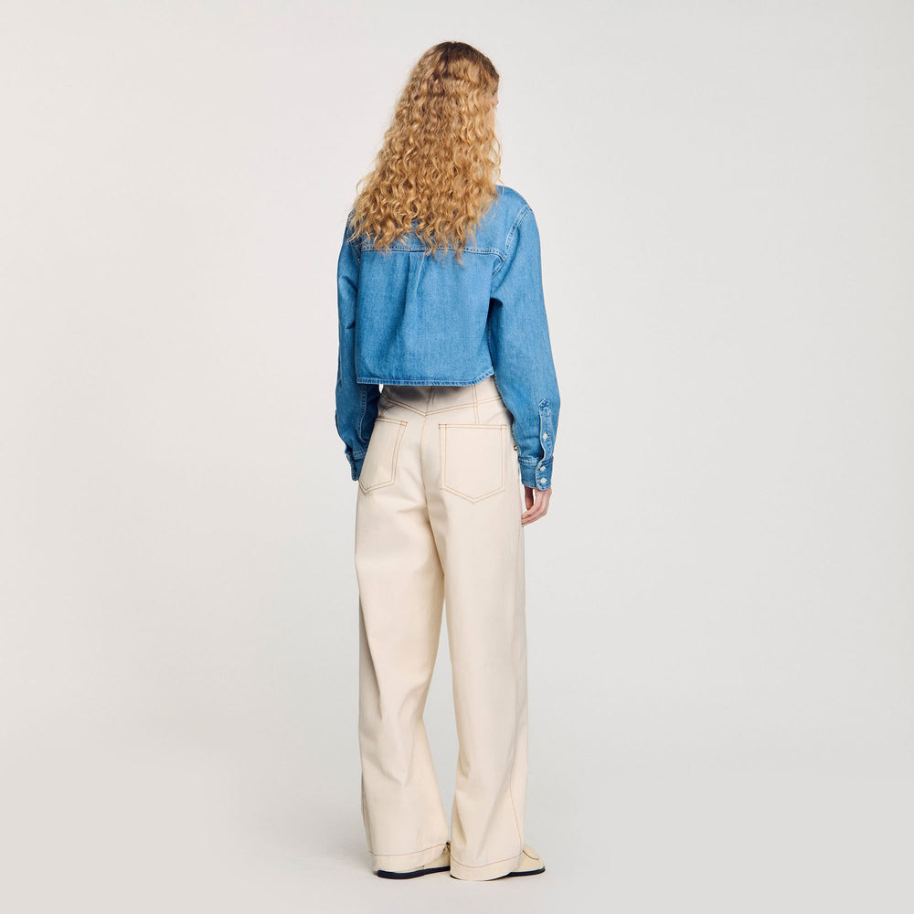 Lace-up jeans Sand Sandro Women