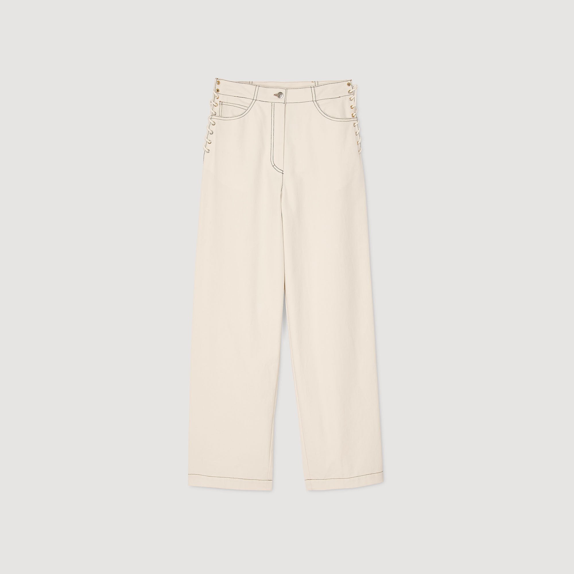 Lace-up jeans Sand Sandro Women