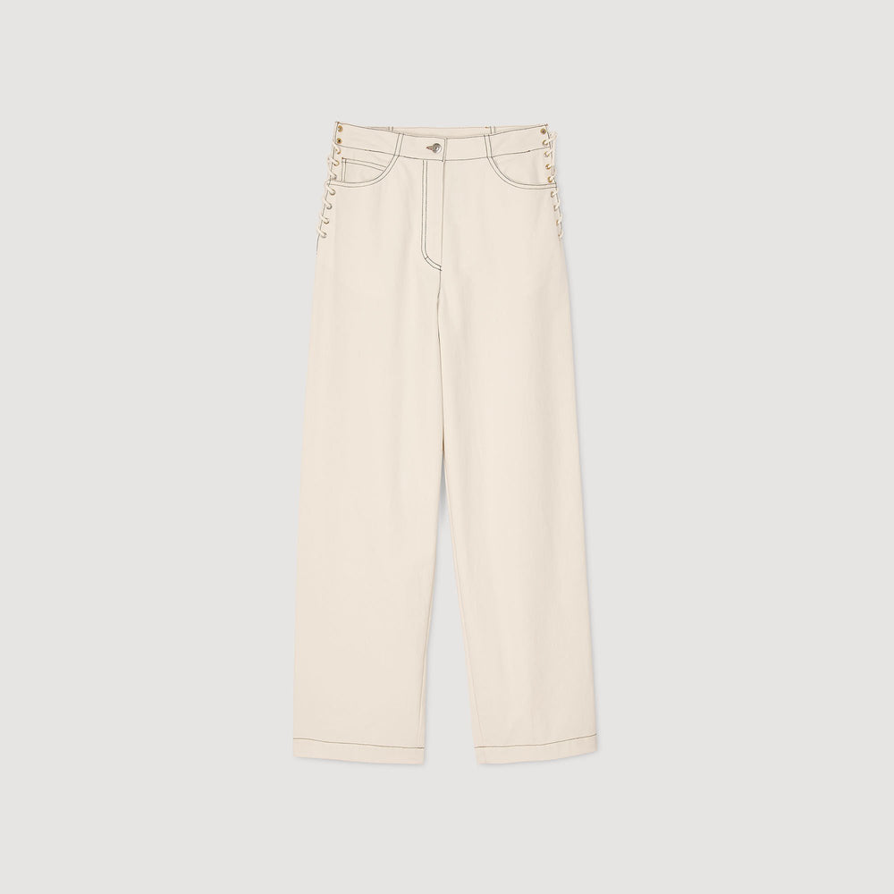 Lace-up jeans Sand Sandro Women