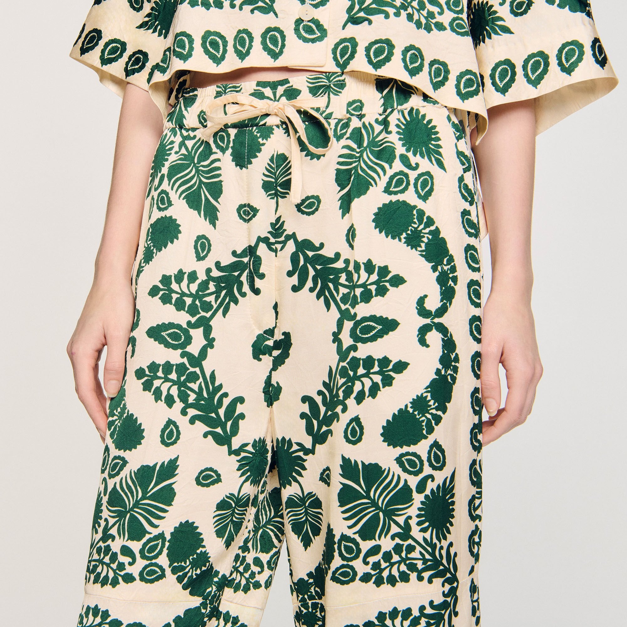 Floral pants Ecru / Green Sandro Women