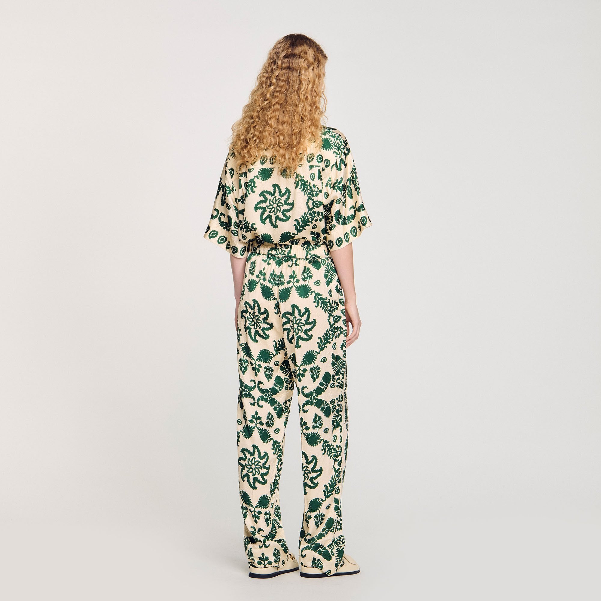 Floral pants Ecru / Green Sandro Women