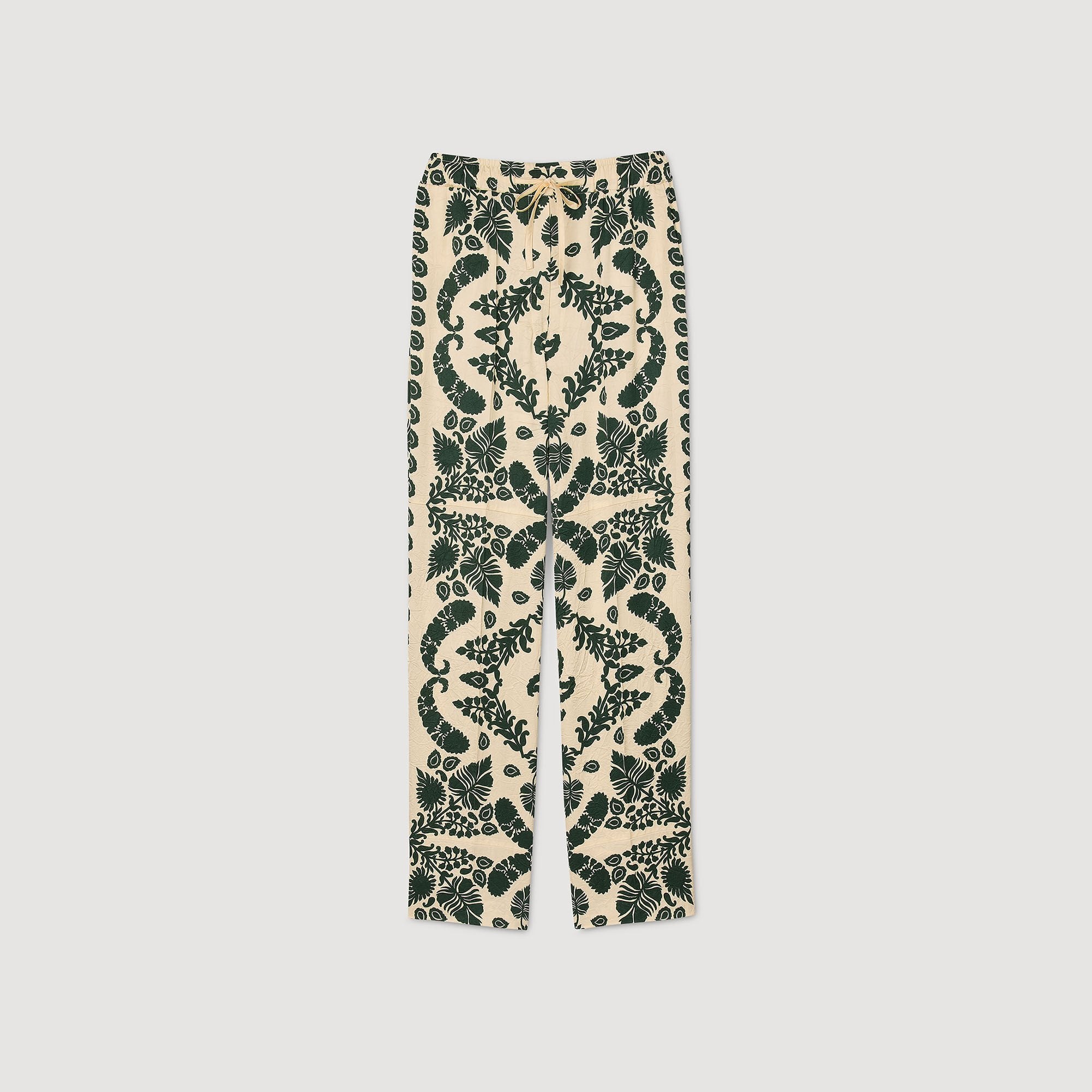 Floral pants Ecru / Green Sandro Women