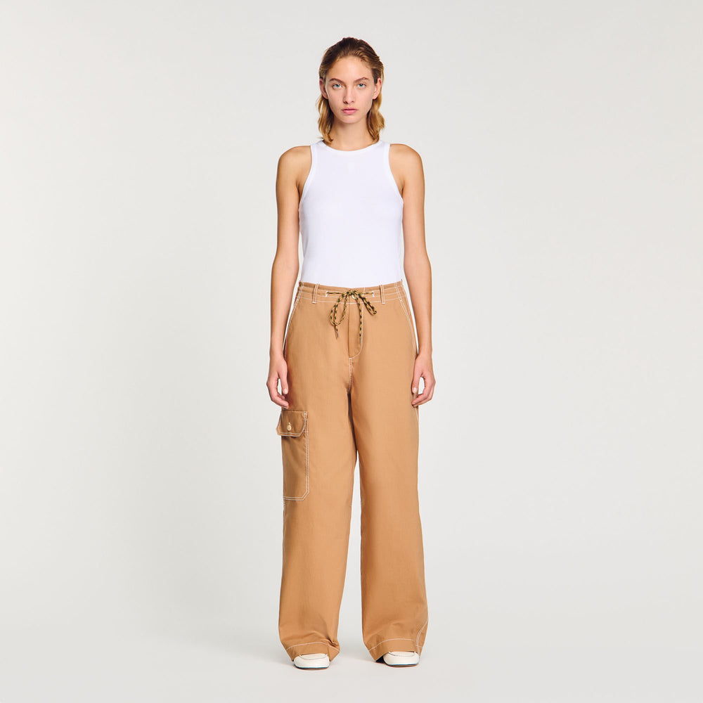 Cargo trousers Camel Sandro Women