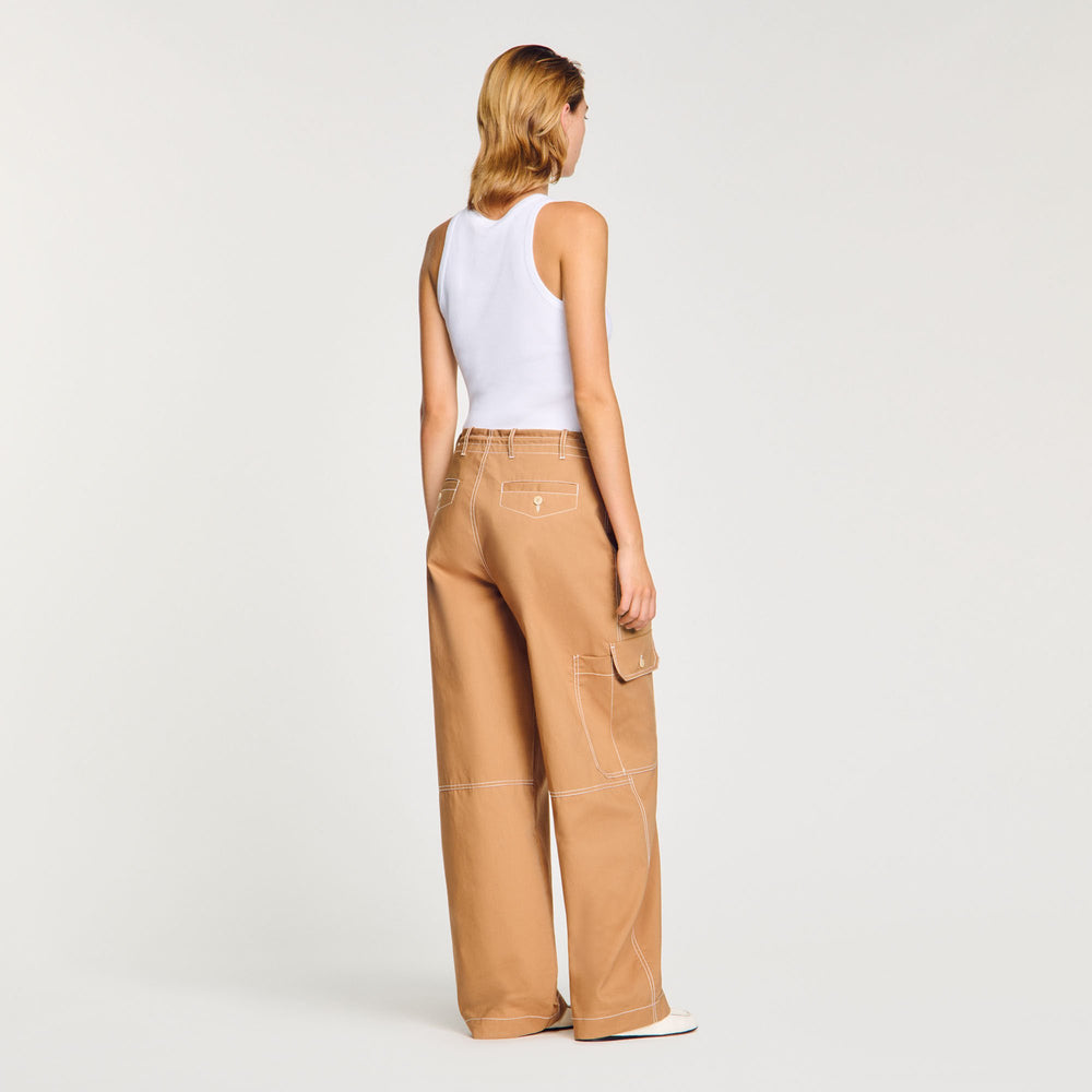 Cargo trousers Camel Sandro Women