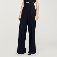 Sequinned suit trousers Black Sandro Women